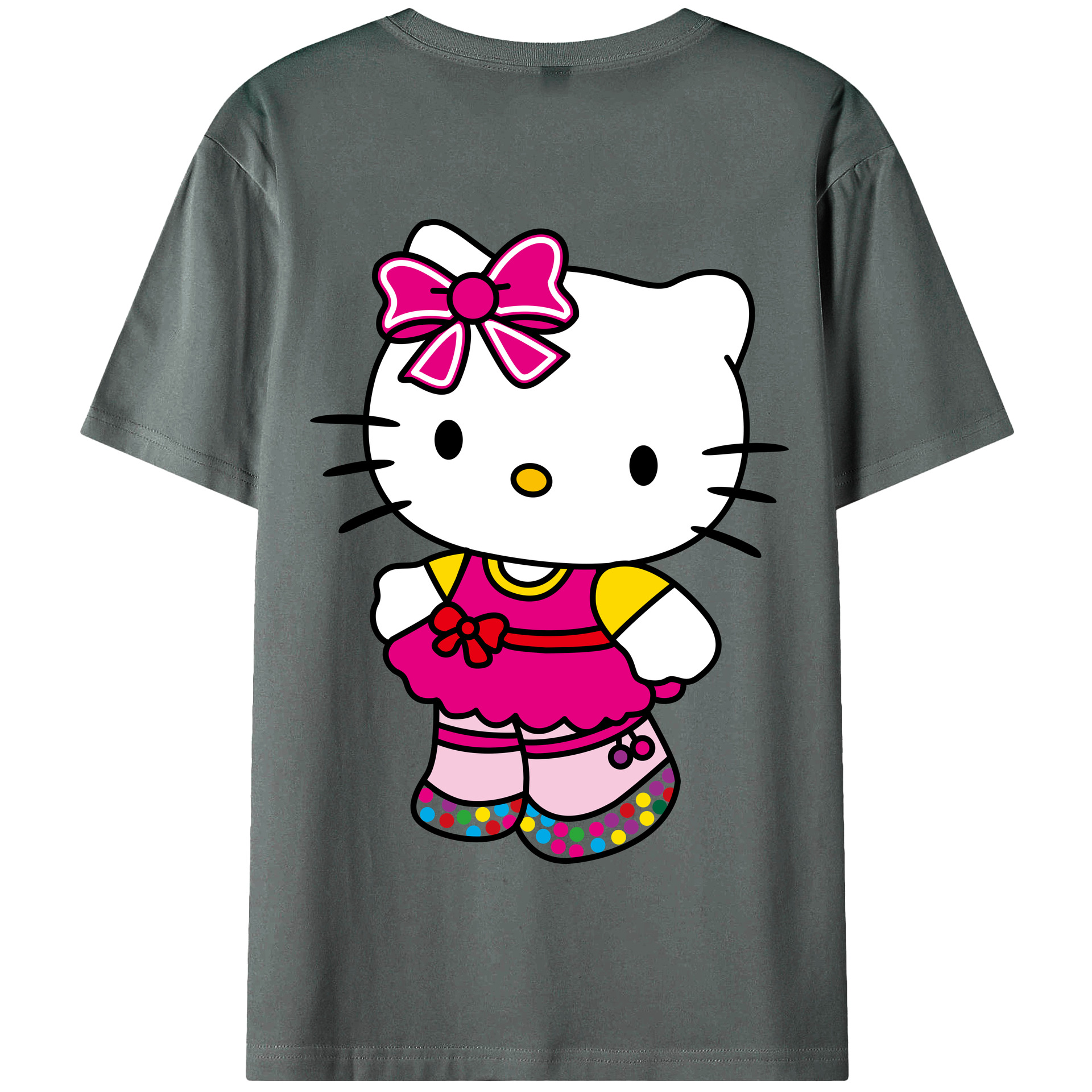 （画像用） Hello Kitty ハローキティ 綿100％半袖Tシャツ（背面プリント）